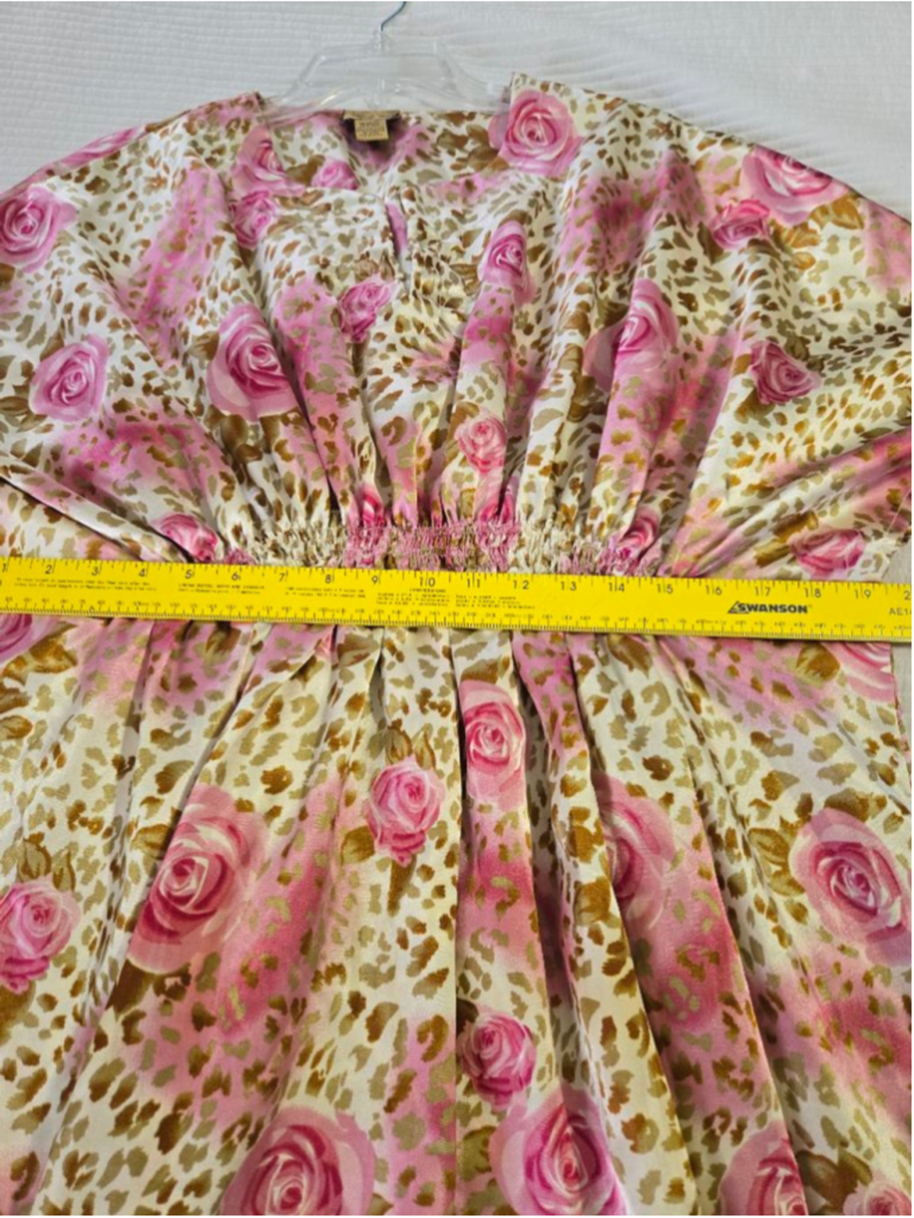 Vintage Midnight Velvet Floral Leopard Print Satin Caftan One Size Boho - Picture 5 of 8